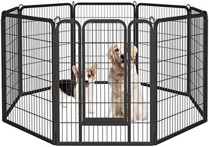 costoffs 8 Panel Dog Playpen 80 x 100 cm Extra Large Pet Puppy Pen for Small Animals Rabbit Duck Cat Indoor/Outdoor Black