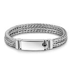 Men 925 Sterling Silver Byzantine Franco Chain Bracelet Fashion 10MM 7 "7.5" 8 "8.5" 9 "9.5 "10" Chopin Chain Link Bangle Solid Silver Man Cuff Fine Jewelry Gift (7 inch, Silver)