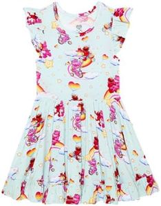 Posh Peanut Cheer Bear and Elmo - Ruffled Twirl Dress - 3-4 Years, Made from 95% Viscose derived from Bamboo, 5% Spandex