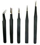 Twisted-Stainless Steel ESD Tweezer Set (Powder Coated))-Non Magnetic