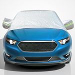 EcoNour Windshield Snow Cover with Side Mirror Cover | Four-Layer PEVA Protection from Snow, Ice, Frost | Windproof Snow Cover for Car | Snow Windshield Cover for All Weather Protection