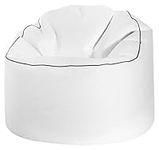 Gouchee Home Tube Cozy Bean Bag Chair - Faux Leather Bean Bag Couch for Kids and Adults - Sofa Chair for Indoor Living Spaces - Cozy and Stylish Comfy Chair for Reading, Gaming, and More - White, XL