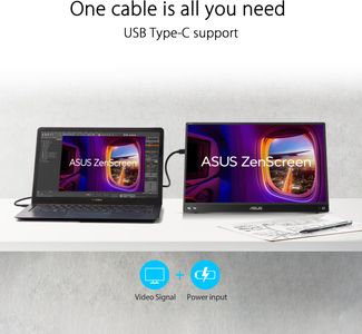 ASUS ZenScreen 16" Portable Monitor – Full HD IPS, HDMI, USB-C, Anti-Glare