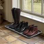 Navaris Boot Trays for Entryway (Set of 3) - 30" x 15" Large Waterproof Shoe Tray for Winter Shoes Boots - Indoor, Front Door, Mudroom, Garage - Gray