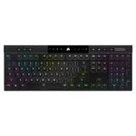 Corsair K100 AIR Wireless RGB Mechanical Gaming Keyboard - Ultra-Thin, Sub-1ms Slipstream Wireless, Low-Latency Bluetooth, Cherry MX Ultra Low Profile Keyswitches - NA Layout, QWERTY - Black