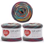 Red Heart Roll with It Melange Yarn, 3 Pack, Show Time 3 Count