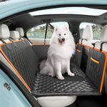 pecute Dog Car Seat Cover with Extender, Anti-slip Waterproo Back Seat Extender for Car&Suv&Trucks, Hard Bottom Dog Hommock for Car Travel, Dog Seat Belt,Up to 180kg