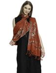 Weavers Villa Women's 100% Soft Viscose Shawls, Scarf, Stoles (Red), 70cm X 200cm