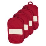 Ritz Royale Collection 100% Cotton Terry Cloth Ritz Mitz, Dual-Function Pot Holder/Oven Mitt Set, 4-Pack, Paprika Red