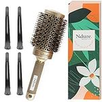 Round Hair Brush, Single Brush with 4 Hair Clips (1 Pack)