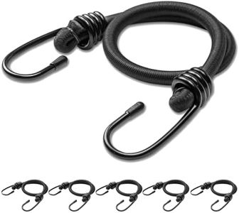 Aegero 18inch Bungee Cords with Hooks,6Pcs Heavy Duty Extra Strong Outdoor Elastic Rope,Multi-Purpose Elastic Bungee Straps for Luggage,Camping,Tarps,Bike Rack,Outdoor Tent,Weatherproof（Black）