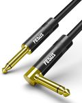 FEDUS Guitar Cable 5m Guitaar Jack Cable, Electric Instrument Cable Bass AMP Cord for Electric Guitar, Bass Guitar, piano keyboard, Mandolin, Amplifier, Speaker, 1/4 inch Mono Jack 1/4" TS Grey Cable