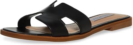 Steve Madden Women's Hadyn Sandal, Black Leather, 6 UK