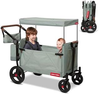 Foldable Wagon, Baby Stroller, Outdoor Play Rolling Cart, Beach Cart, Outside Toys for Toddlers 1-3, Radio Flyer Atlas Stroller Wagon for Kids Ages 1+ Years, Sage Green