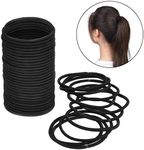 ZCOINS 100PCS Black Hair Ties for Women Medium to Thick Hair Elastics No Metal Ponytail Holders