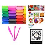 House of Prageeth Air-Dry Clay (Pack of 24) with 6 Tools, a Free Tutorial Sheet and Online Tutorial |Non-Toxic Modelling Bouncing Clay |Foam Clay|Art and Craft kit|Birthday Gift and Return Gift.
