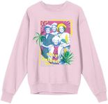 Bioworld Golden Girls Pastel Art Crew Neck Long Sleeve Cradle Pink Women's Sweatshirt-XL