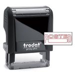 Trodat Printy 4911 Self-Inking Stamp with POSTED Message with Box for Date - Red Pad - Produced from up to 65% Recycled Plastic