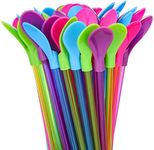 100 Pcs Snow Cone Spoon Straw Hard 