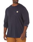 Carhartt Men's Force Relaxed Fit Midweight Long-Sleeve Pocket T-Shirt, Navy, X-Large