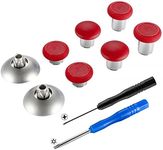 eXtremeRate 4 in 1 Metal Magnetic Thumbsticks Analogue Joysticks with T8H Cross Screwdrivers Replacement Repair Kits for Xbox One S Elite PS4 Slim Pro Nintendo Switch Pro Game Controller Red