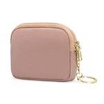 SENDEFN Mini Coin Purse Soft Leather Small Coin Pouch Purses Women Zipper Pocket with Key Ring
