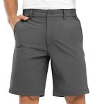 BGOWATU Mens Hiking Shorts Lightweight Quick Dry 9'' Fit Golf Outdoor Shorts Camping Work Fishing Cargo Shorts with Zip Pocket Dark Gray Size 34