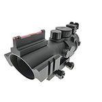 Hauska Air Rifle Scope 4x32 ACOG Red/Green/Blue Triple Illuminated W/Top Fiber Optics Sight and Weaver Slots