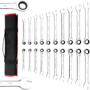 Garvee 20-Piece Ratcheting Combination Wrench Set, Fix Head Ratcheting Combination Set, Metric 8mm-19mm, 72-Teeth,Cr-V Steel Ratchet Wrenches Set with Storage Bag