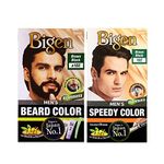 Bigen Beard 102 & Men's Speedy Hair Color 102 (Pack Of 2), Brownish Black