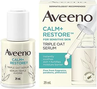 Aveeno Calm + Restore Triple Oat Hydrating Face Serum for Sensitive Skin, Gentle and Lightweight Facial Serum To Smooth and Fortify Skin, Hypoallergenic, Fragrance and Paraben-free, 29 Milliliters