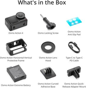 DJI Osmo Action 4 Waterproof 4K/120fps Camera – 1/1.3-Inch Sensor, Low-Light, 160min Battery