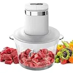 Food Processors,VASTELLE Electric Food Chopper with Bi-Level Blades, Meat Grinder and Vegetable Chopper for Baby Food, Meat, Onion, Nuts, 8 Cup BPA-free Glass Bowl, 2 Speed, White