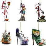 6 Pack The Nigh-tmare Before Christmas Jack and Sally Christmas Ornament, Hanging Ornament Christmas Tree Decorative Ornaments New Year