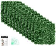 flybold Grass Wall Panels 20” x 20” Pack of 12 - Grass Backdrop Greenery Wall with UV Protection for Indoor Outdoor Wall Decor - Fence Covering Privacy for Backyard Decor | Perfect Wall Grass Panels