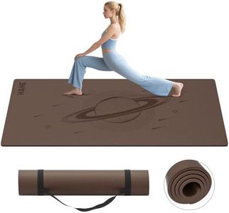 Large Yoga Mat, 72"x40"x0.4"Thick, Extra Wide Exercise Mat, Oversized Non Slip Workout Mat with Strap for Yoga, Pilates, Fitness, Home Gym Studio (Deep Brown)