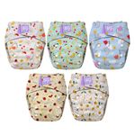Bambino Mio 5 Pack Revolutionary Reusable Nappy (Garden Party) – Birth to Potty Cloth Nappy | Chemical-Free, Leak-Proof, Adjustable Washable Nappy with Bamboo Booster, Oeko-TEX Certified Baby Diaper