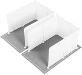MEEXPAWS 2 Set Extra Large Cat Litter Box Enclosure Splash Guard 27×20 in| Large Cat Litter Mat | Easy Clean (White)