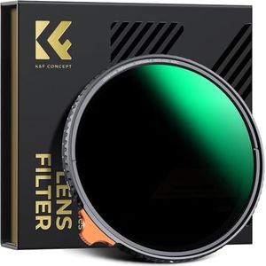 K&F CONCEPT 82mm Ultra-Low Reflectivity Putter Variable ND Filter ND2-ND400 (1-9 Stops) 28 Multi-Layer Coatings AGC Glass Adjustable Neutral Density Camera Lens Filter (Nano-X Series)