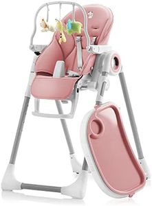 Sweety Fox Baby High Chair Adjustable to 7 Different Heights - Pink Baby Chair - Silla para Comer de Bebe - Foldable High Chairs for Babies and Toddlers