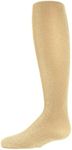 MeMoi Shining Star Shimmer Tights for Girls, Ultra Soft and Lightweight Opaque Girl Tights - Sizes 2-14, Gold, 8-10