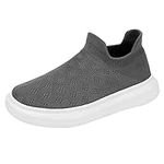 Baby Sneakers Girls Boys Lightweight Breathable Infant Slip on Breathable Mesh Knitt Sock Sneakers Unisex Sneakers Grey