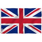 ANLEY Fly Breeze 3x5 Foot United Kingdom UK Flag - Vivid Color and UV Fade Resistant - Canvas Header and Double Stitched - British National Flags Polyester with Brass Grommets 3 X 5 Ft