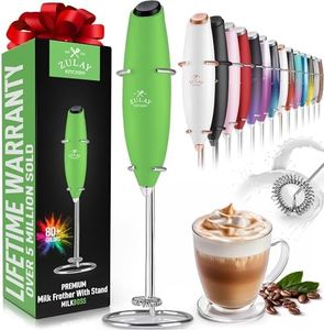 Zulay Kitchen Powerful Milk Frother Wand - Ultra Fast Handheld Drink Mixer - Electric Whisk Foam Maker for Coffee, Lattes, Cappuccino, Frappe, Matcha & Coffee Creamer - Milk Boss Clover Green