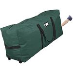 Primode Xmas Rolling Tree Storage Bag, Large Heavy Duty Storage Container, 22" Height X 16" Wide X 50" Long with 2 Wheels and Handles Fits Up to 6 Foot Tall Disassembled Holiday Tree (Green)
