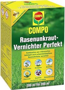 COMPO Rasen Unkrautvernichter Perfekt, Vernichtung von schwerbekämpfbaren Unkräutern, Konzentrat, 200 ml (200²)