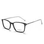 grey jack Square Shape Spectacle Frame for Men Women,Acetate Material Eyeglasses Frame With Spring Hinge GJ72037 Black Frmae