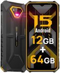 Rugged Smartphones Canada Android 15, Ulefone Armor X13 Unlocked Cell Phone, 50MP+24MP+8MP Cameras, 12+64GB Storage, 6.52” Screen, 6320mAh, NFC,GPS,Dual 4G Volte Rugged Phones(Orange)