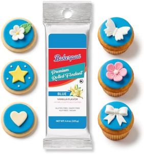 Bakerpan Premium Rolled Blue Fondant for Cake Decorating, Vanilla Flavor - 4.4 Ounces (Made in USA)