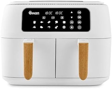 Swan SD10410WHT Nordic Duo 13-in-1 Air Fryer with Dual Non-Stick Baskets, Swan Cyclone Technology, 13 Pre-Set Functions, Match Cook, 8L, 1600W - 1800W, White